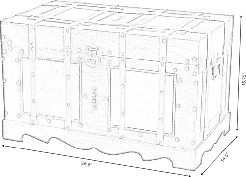 Vista 2 de Baúl grande del vapor del estilo antiguo, caja de almacenamiento decorativa