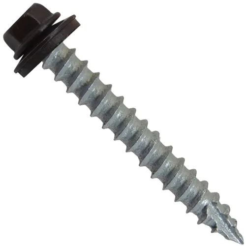 Vista 28 de Tornillos para techos de metal # 14: (250) tornillos x 2 "ABC gris Tornillo de techo de chapa de metal para techo. Tornillos de revestimiento