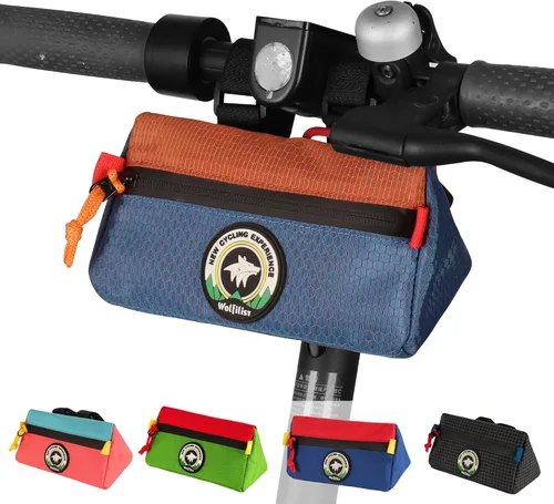 Vista 11 de Bolsa de Manillar para Bicicleta Vortika, Paquete de Cesta Frontal para Bicicleta Infantil, Bolsa para Bicicletas Impermeable, Bolsa Pequeña
