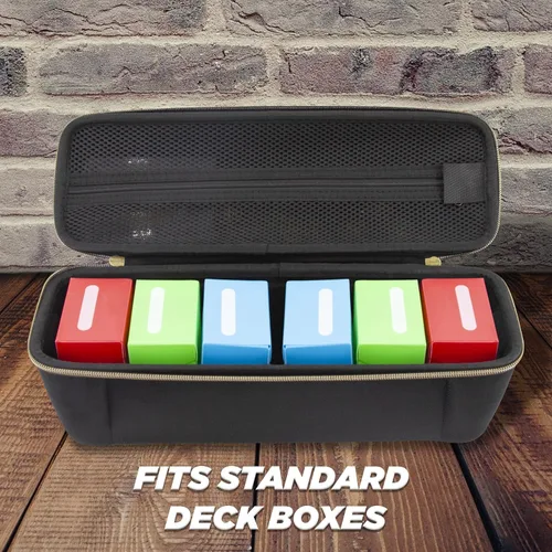 Vista 8 de CASEMATIX Estuche para tarjetas intercambiables con 5 divisores extraíbles, 5 separadores de pestañas y correa para el hombro, 1000 cartas