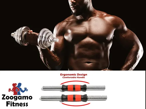 Vista 6 de Juego de mancuernas ajustables de hierro fundido con peso de hasta 66 libras/44 libras, peso libre con barra de conexión utilizada como barra