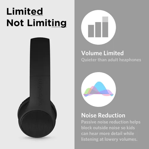 Vista 4 de LILGADGETS Conexión+ estilo prémium volumen limitado con SharePort - Audífonos con cable para niños