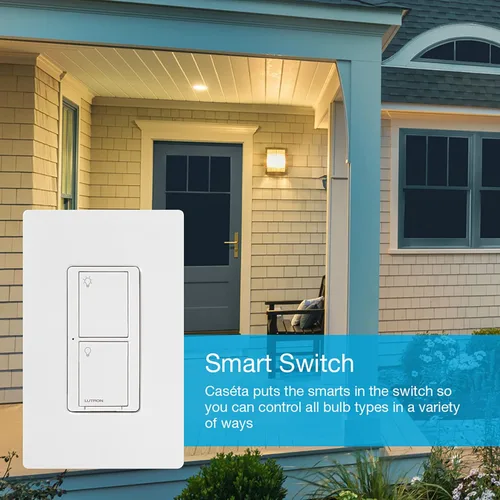 Vista 11 de Lutron Caseta - Interruptor de luz inteligente original (requiere Lutron Smart Hub), para el hogar, luces LED y ventiladores, 6 amperios, un solo