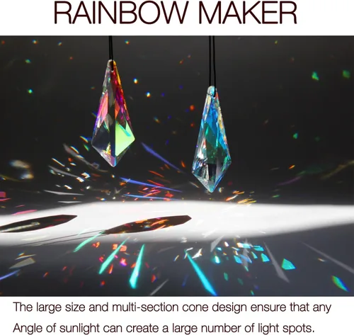 Vista 16 de STINO - 2 piezas prismas atrapasoles de bola de cristal de 4cm, atrapasoles colgantes con prisma de vidrio, creador de arcoíris para ventanas