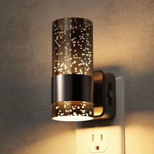 Vista 12 de L LOHAS LED Luz nocturna, paquete de 2 luces nocturnas de burbujas de 3000 K enchufables a la pared, luces nocturnas acrílicas con sensor de luz