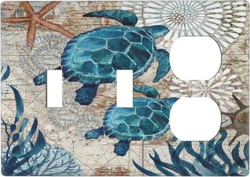 Vista 18 de Placa de pared dúplex de receptáculo de dispositivo de 1 gang de madera envejecida blanca gris con veta de tablón, cubierta de enchufe eléctrico