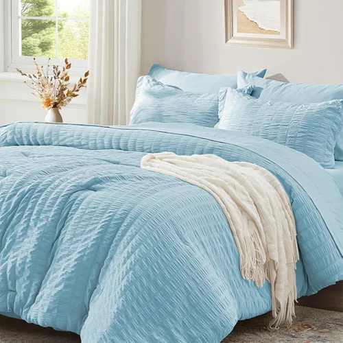 Vista 25 de Zzlpp - Juego de edredón tamaño queen, gris oscuro, de sirsaca, 7 piezas, para todas las estaciones, incluye 1 edredón, 2 fundas de almohada, 2