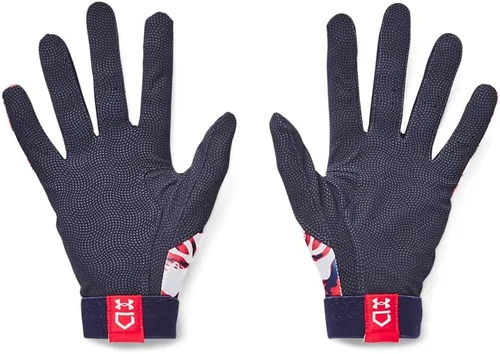 Vista 3 de Under Armour Guantes de béisbol Clean Up Culture para hombre (400) Royal / Blanco / Rojo