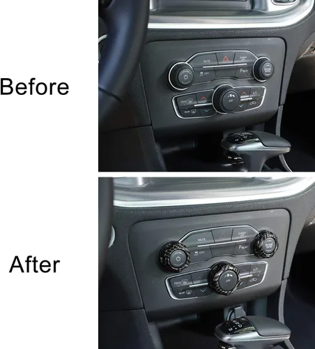 Vista 6 de Voodonala Pomos de radio AC Botón de interruptor de aire acondicionado para cargador Dodge Challenger 2015-2025+, para 2011-2025+Chrysler 300, RAM