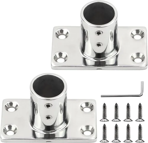 Vista 10 de Accesorios de riel para barcos de acero inoxidable 60/90 grados Hardware de barandilla de barco Base de pasamanos de grado marino para tubo de 7/8