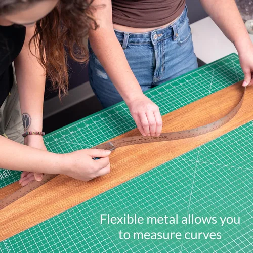 Vista 6 de Regla de metal de precisión Breman de 36 pulgadas con respaldo de corcho – Regla de borde recto de acero inoxidable, flexible, antideslizante
