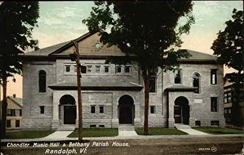 Chandler Music Hall & Bethany Parish House Randolph, Vermont VT Original Antique Postcard