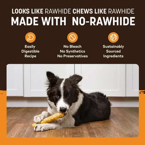 Vista 36 de Earth Animal Masticables sin ocultar – de The Grill Rolls Bacon Cheeseburger Sabor Rawhide Free Medium Dog Chews – 3