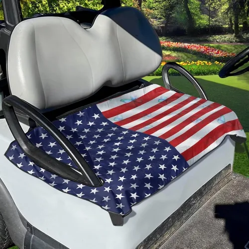 Vista 22 de Fundas de asiento de carrito de golf, lavables para carrito de golf, manta de toalla para carrito de golf, club, coche, fácil de instalar, funda