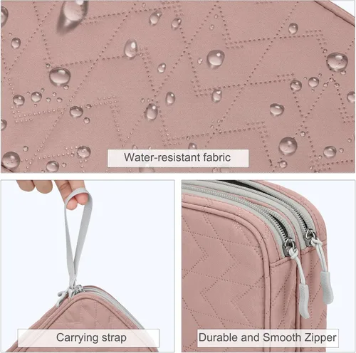 Vista 431 de FYY Organizador para accesorios electrónicos, para viajes, para cables, celular y cargadores, estuche portátil, impermeable, doble capa, bolsa