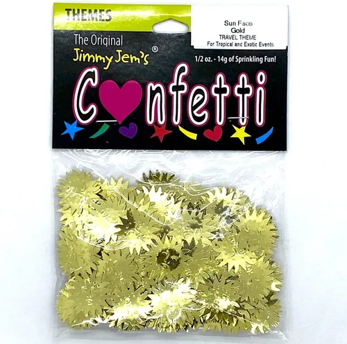 Vista 2 de Confeti Sun Face Gold - Paquete al por menor #8600 QS0