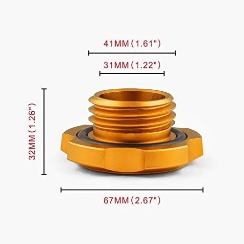 Vista 3 de Cubierta de tapa de llenado de aceite de motor STI dorado para Subura WRX Impreza Legacy Forester