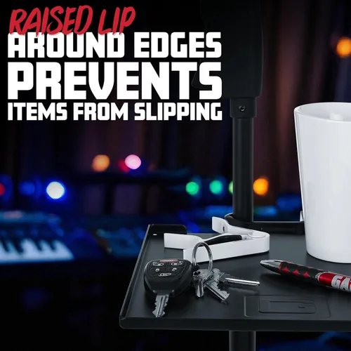 Vista 4 de Gator Frameworks Estante utilitario con abrazadera para soporte de micrófono con capacidad de peso de 10 libras, 9" x 9" (GFW-SHELF0909)