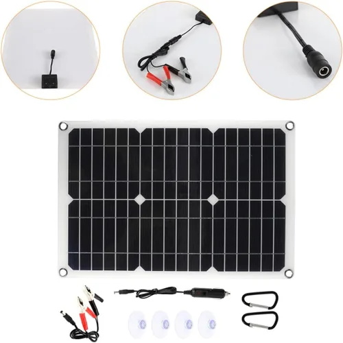 Vista 6 de SEWACC Dual USB Port Portable Solar Panel for Outdoor Use Rv Solar Panel Kit for Car Camper Boat Yacht with High Wind Resistance and Flexible Design
