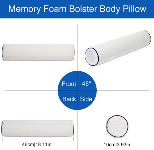 Vista 7 de Almohada cervical para el cuello, cojín redondo cilíndrico para dormir, cojín de espuma viscoelástica diseñado ergonómicamente ideal para cabeza