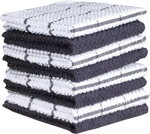 Vista 9 de AMOUR INFINI Juego de 8 paños de cocina para lavar platos, altamente absorbentes, súper suaves, trapos reutilizables de secado rápido para limpiar