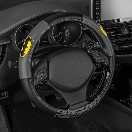 BDK Warner Bros DC Comics Batman - Funda para volante, agarre ergonómico, tamaño universal de 14.5 a 15.5 pulgadas, protege y aísla tu volante,