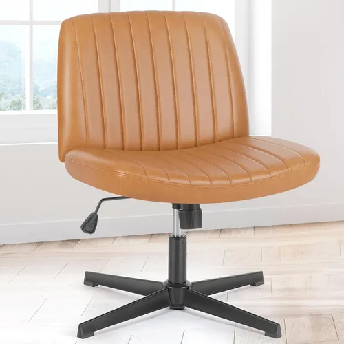 Vista 22 de OLIXIS Silla cruzada con ruedas, silla de tocador, escritorio de oficina en Beige