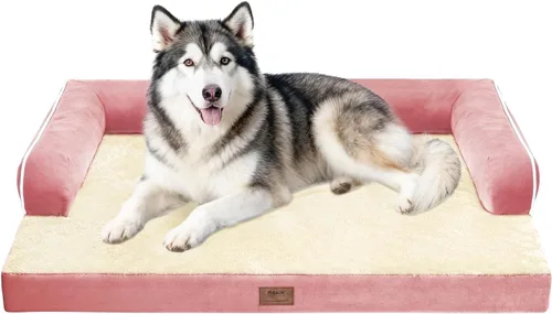 Vista 25 de Cama ortopédica extra grande para perros impermeable: cama de espuma viscoelástica para perros XL y extra grandes, sofá sofá, lavable con funda