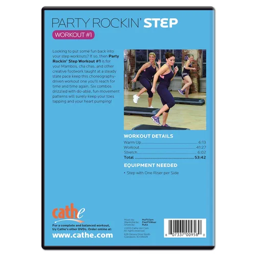 Vista 2 de Cathe Friedrich Party Rockin Step Workout #1 Step Aerobics Workout DVD For Women - Use For Cardio Step Aerobic Conditioning