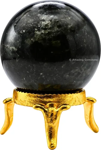 Vista 69 de Amazing Gemstone Bola de cristal de Amazonita con soporte, bolas de meditación de esfera de cristal de 2 pulgadas para brujería y bolas decorativas