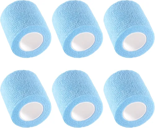 Vista 39 de IndigoCase Paquete de 6 vendajes autoadhesivos de 2 pulgadas, paquete variado de vendajes de color negro, cinta de agarre elástica, envolturas