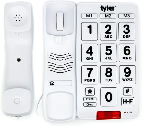 Vista 6 de Tyler TBBP-3-WH Teléfono con cable de botón grande con altavoz para personas mayores y facilidad de uso