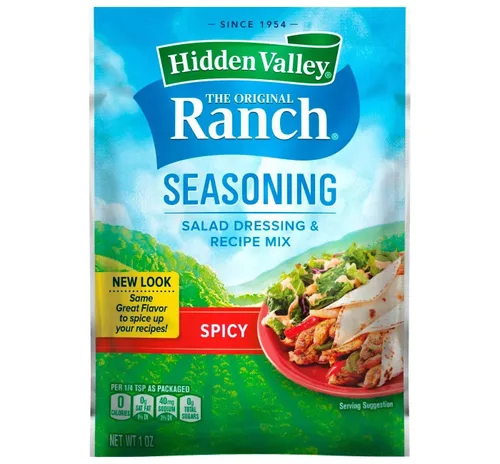 Vista 3 de Hidden Valley Ranch Mezcla de aderezo para ensalada, original, paquetes de 3.2 onzas (paquete de 6)