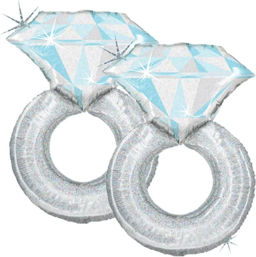 Vista 4 de Anillo de diamantes brillantes Jumbo de 38 pulgadas para fiesta de compromiso, despedida de soltera