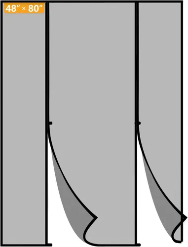 Yotache - Puerta magnética con pantalla para puertas de 48x80 pulgadas, Tamaño de pantalla 50"x81" - Malla reforzada de apertura de doble cara con