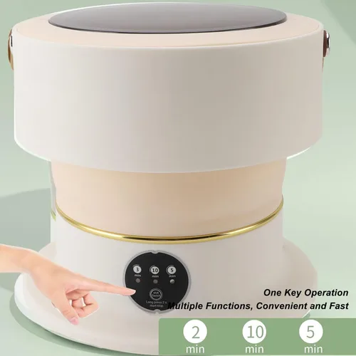 Vista 6 de Foldable Washing Machine, 8L Mini Washer Machine Portable Washing Machine with Rotating Dryer for Camping Travel Apartment Dormitory, Laundry Washer