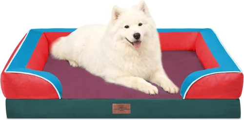 Vista 118 de Comfort Expression - Cama ortopédica para perros medianos de 30x20 pulgadas, cama impermeable de espuma de huevera para mascotas medianas