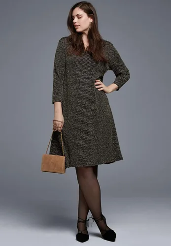 Vista 4 de Ellos Vestido de punto con purpurina en talla grande para mujer