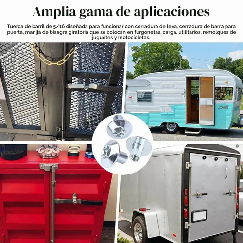 Vista 7 de Tuerca de cabeza abombada Torx de barril de 5/16" para pestillo de puerta de remolque de carga - Herrajes para puerta de remolque de carga