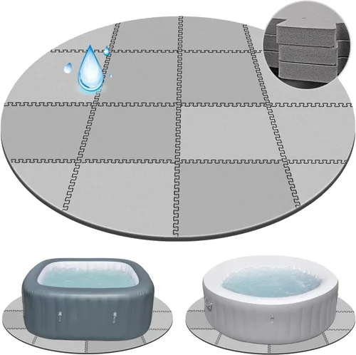Vista 9 de Alfombrilla extra gruesa de 1/2 pulgada para bañera de hidromasaje de 85 pulgadas para accesorios inflables de bañera de hidromasaje, base acolchada