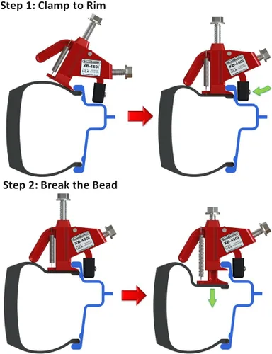 Vista 5 de BeadBuster desmontador de neumáticos de auto, motocicleta, vehículo todo terreno, XB-450