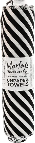 Vista 26 de Marley's Monsters UNpaper Towels - Rollo de 24 unidades, toallas de papel reutilizables, sin papel, algodón, sin árboles (rayas negras y blancas)