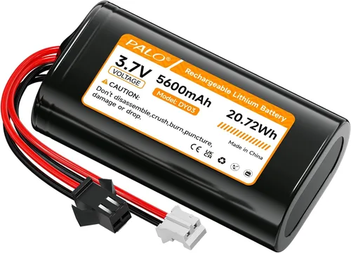Batería de iones de litio de 5600mAh 3.7v con JST-PH 2.0 2-Pin Plug Batería recargable Batería de litio 3.7 voltios para juguetes RC, iluminación