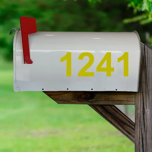Vista 7 de Calcomanías para buzón Calle # Números de dirección Característica personalizada Adhesivos para buzón de correo Letras de vinilo VWAQ-CMB2 (negro)
