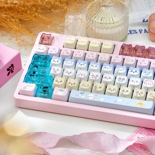 Vista 4 de 26 teclas personalizadas jalea de cristal de las teclas, teclas lindas Negro Rosa