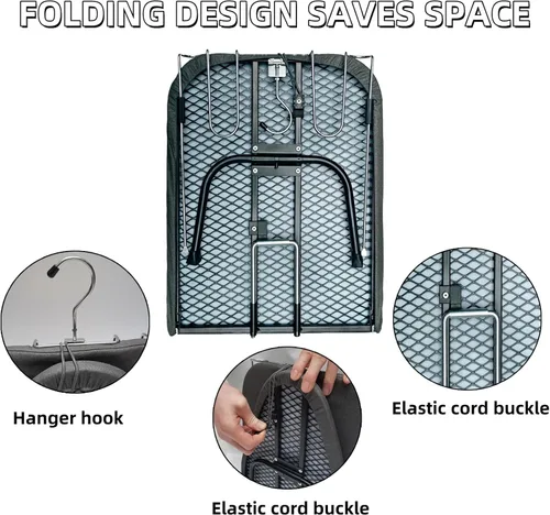 Vista 4 de Tabla de planchar compacta y plegable, con soporte para plancha y cubierta resistente al calor, mini tabla de planchar portátil antideslizante