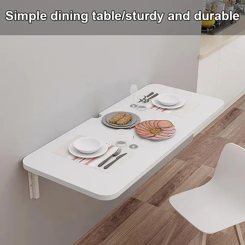 Vista 5 de Mesa plegable para lavandería, mesa plegable montada en la pared, resistente, estable y resistente, mesa de pared para espacios pequeños