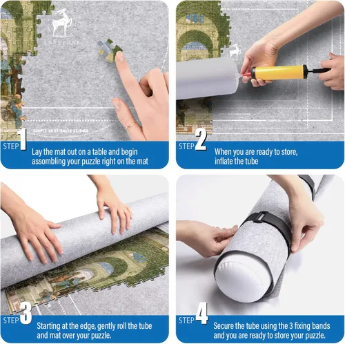 Vista 4 de Antelope - Tapete de rompecabezas para rompecabezas de 1000, 1500, 500 piezas, tapete de almacenamiento de rompecabezas, tapete de fieltro de 45.6 x
