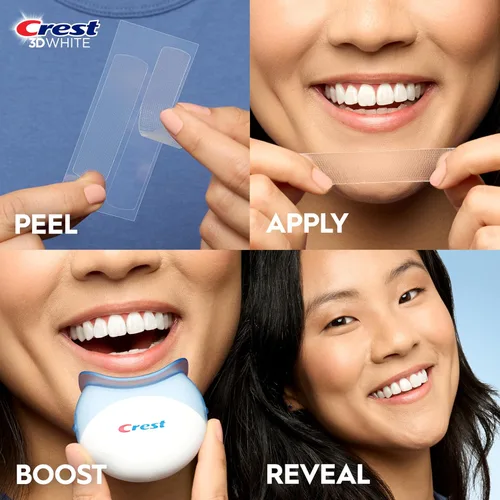 Vista 5 de Crest 3D Whitestrips Efectos Profesionales + Luz LED – Kit de blanqueamiento de dientes, 1 luz + 20 tratamientos, cada uno con 1 superior/1