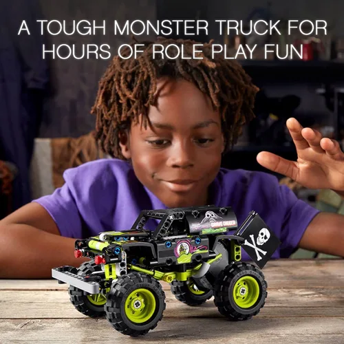 Vista 5 de LEGO Technic Monster Jam Grave Digger 42118 Set – Juguete de camión a buggy todoterreno, motor de retroceso, conjunto de juego de construcción